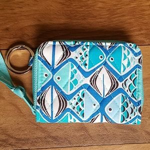 Vera Bradley Petite Zip Around Wallet Go Fish Blue